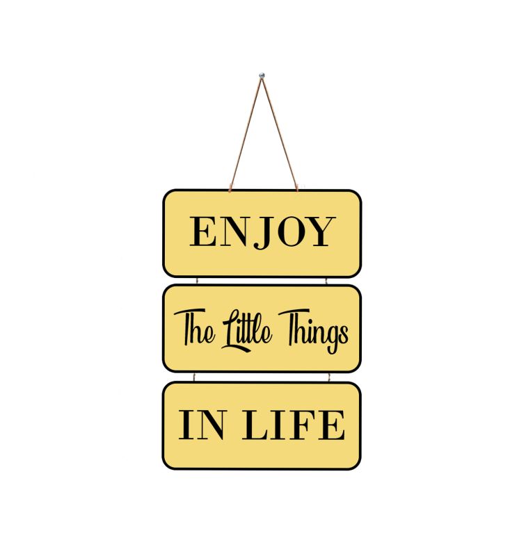 Enjoy The Little Things In Life Wooden Wall Hanging | Motivational Quote Art Printed Wall Decor | Wall Hanging for Restaurant, Café, Office Décor, Modern Wall Decorative Wall Hanging